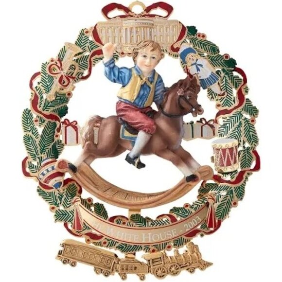 The White House 2003 Christmas Ornament Historical Association Rocking Horse - Picture 1 of 4